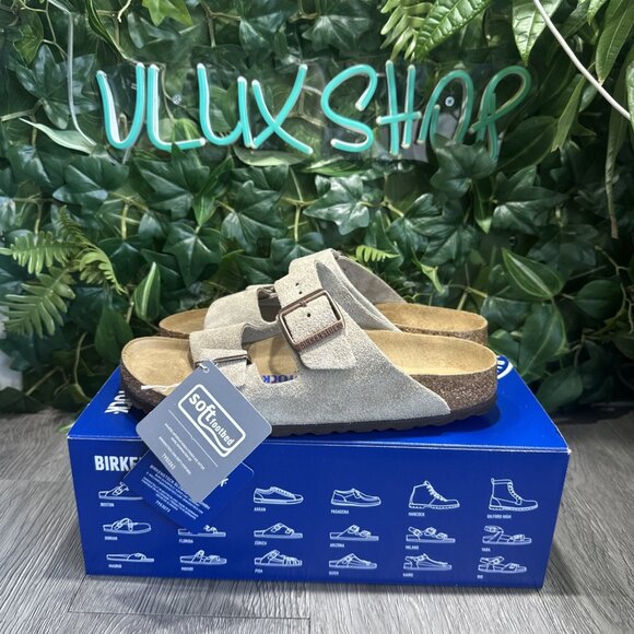 BIRKENSTOCK Arizona Suede Soft Footbed Regular  Sandals Taupe New 45 M 12 main image 7